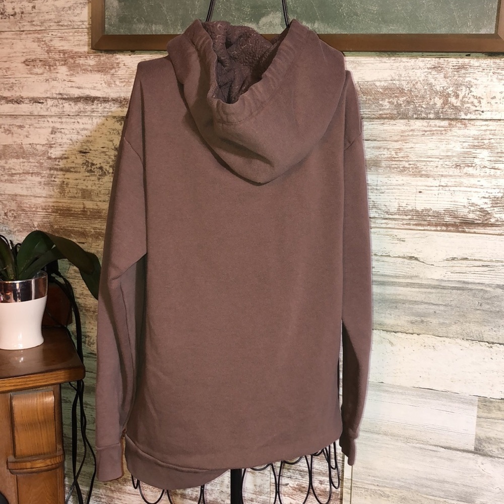 Victoria's Secret Pink Brown Sherpa Logo Everyday Pullover Hoodie size small​​ - Picture 8 of 9
